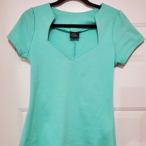 Rock Steady Pinup Mint Green Shirt Large